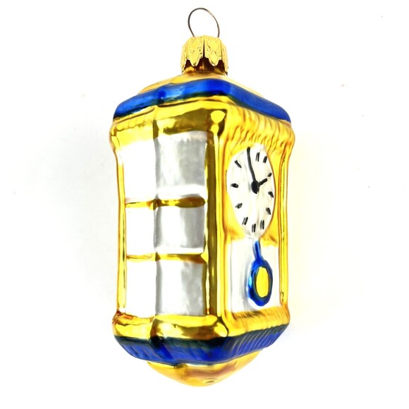 3 VTG Mercury Glass Christmas Ornaments world traveler suitcase Pendulum clocks - Picture 5 of 7